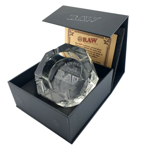 RAW Crystal Glass Ashtray + Box & Certificate