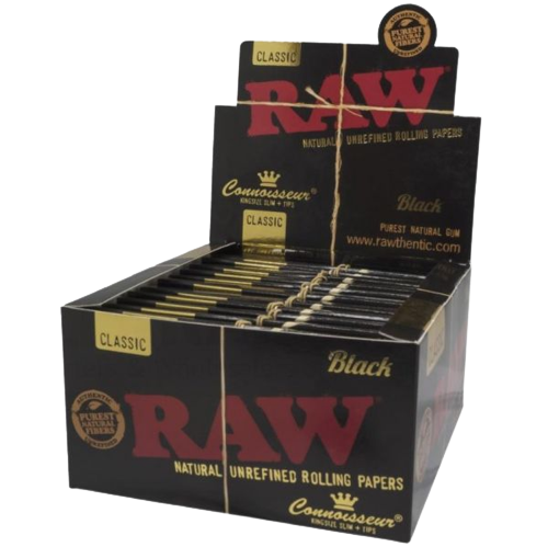 RAW Black Connoisseur Kingsize Slim + Tips