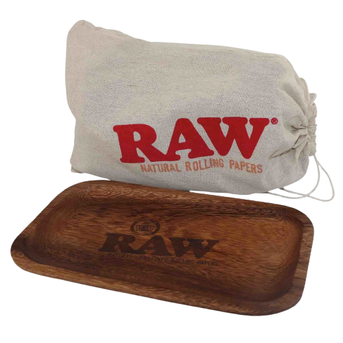 RAW Wooden Rolling Tray + Hemp Bag