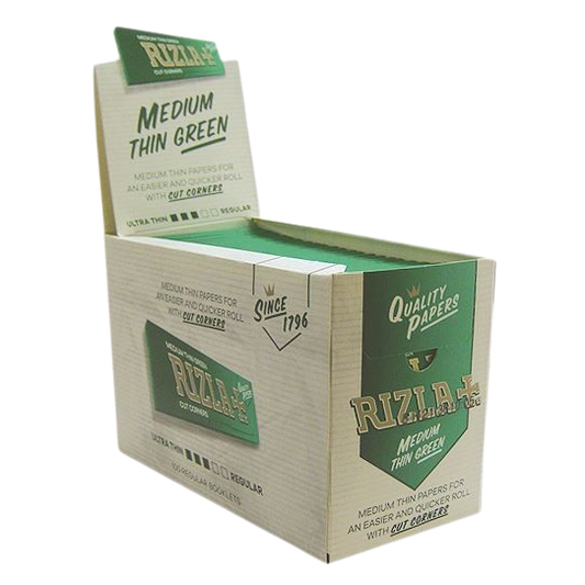 RIZLA+ Medium Thin Green (Box of 100)