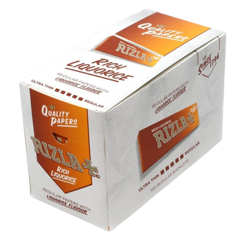 RIZLA+ Medium Thin Rich Liquorice (Box of 100)