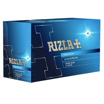 RIZLA+ Polar Blast Extra Slim Filter Tips - 60 pack (Box of 24)
