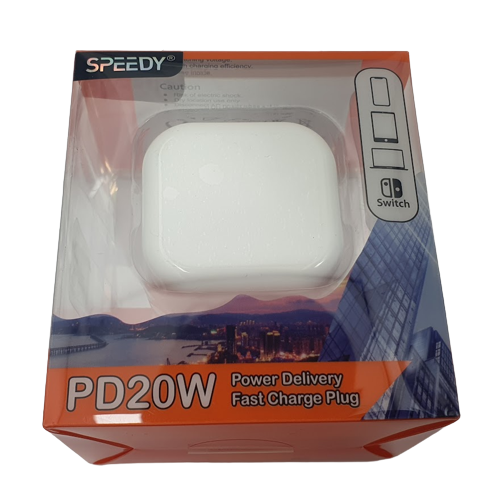 Speedy 20W USB-C Fast Charging Wall Plug (UK Plug)
