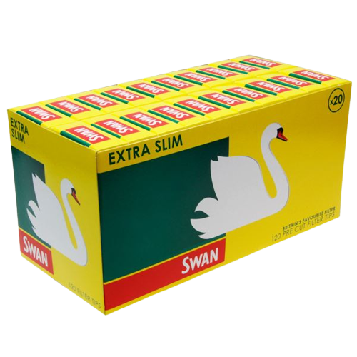 Swan Extra Slim Filter Tips - 120 pack (Box of 20)