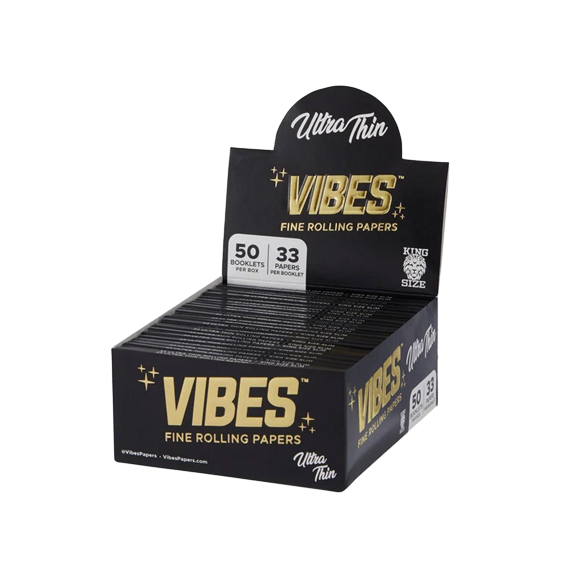 VIBES Black Kingsize Slim Papers - Ultra Thin