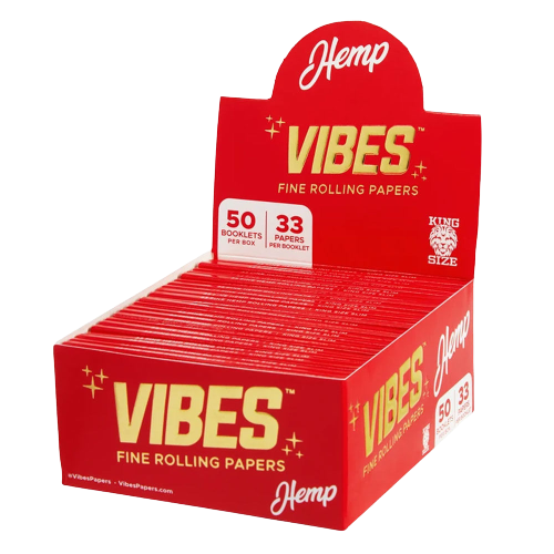 VIBES Red Kingsize Slim Papers - Hemp