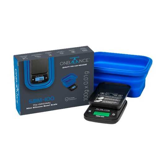SBM-100-BL On Balance The ORIGINAL Silicone Bowl Scale - Blue 100g x 0.01g