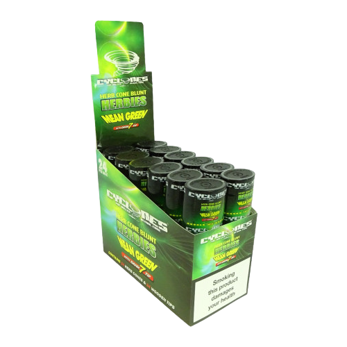 Cyclones Herb Cone Blunt - Mean Green + Dank 7 Tip (Box of 12x2)