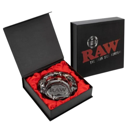 RAW Dark Side Glass Ashtray + Gift Box